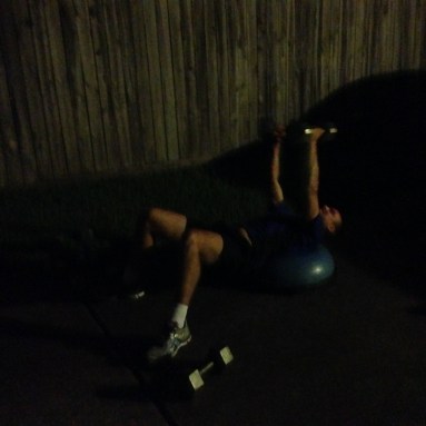 Bosu chest flies with dumbells - Mobile Personal Training - Spring Texas and The Woodlands - Mobile Personal Training - Spring Texas and The Woodlands